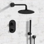 Remer SFH31 Matte Black Thermostatic Shower System with 8